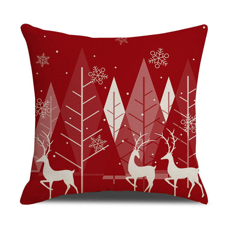 New Style Home Decor Christmas Day Pillow Case Factory Direct Sale Linen Cushion Cover