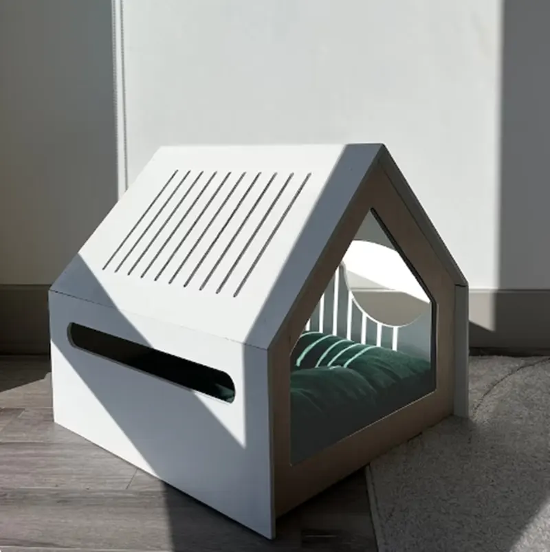 Casa de madeira maciça personalizada para animais de estimação, mobília para condomínio de gatos, gaiola de madeira para animais de estimação, casa interna para filhotes de gatos