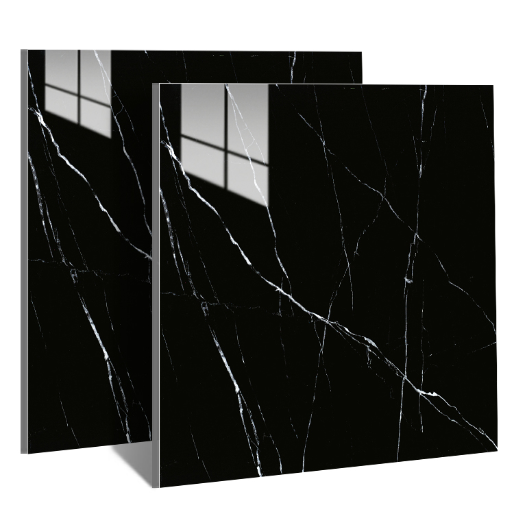 Factory Direct Sales Modern Black and White Like Marble Polished Tile