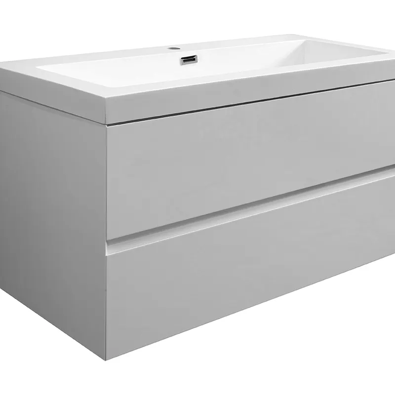 Modern 42 Inch White Bathroom Vanity MDF Wall Hanging Furniture cabinet for Hotels Stylish Vanities