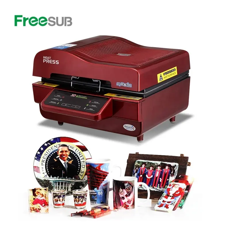 Freesub بيع الساخنة 3D فراغ التسامي الحرارة الصحافة آلة القدح جراب هاتف آلة طباعة ST-3042