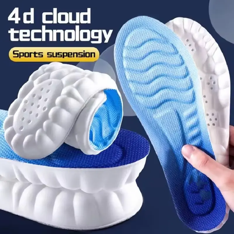 4D tecnologia Cloud scarpe sportive solette per suola in PU morbido e traspirante ammortizzatore che esegue solette per cure ortopediche