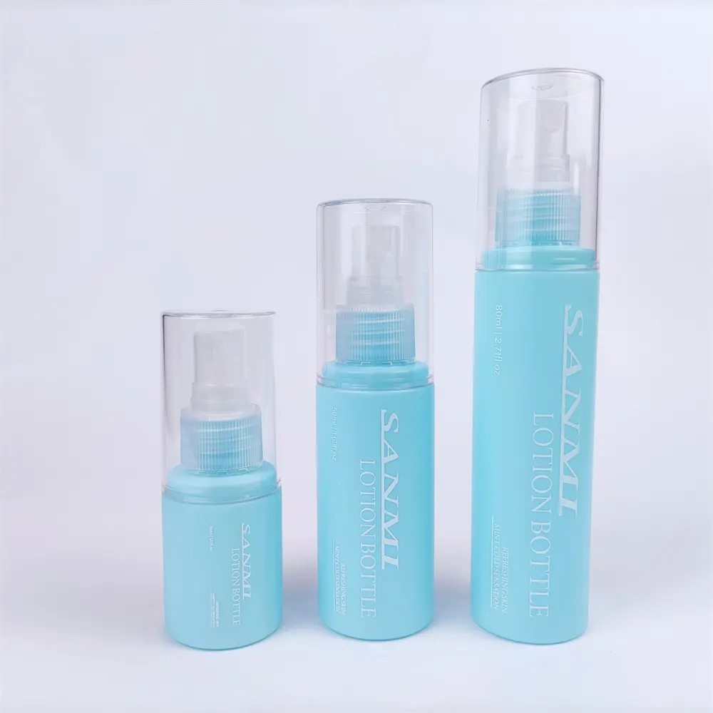 Kinpack-botellas de plástico con bomba de pulverización para cuidado personal, color personalizado, 15-30-50ml