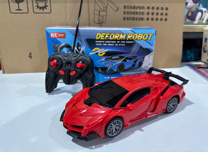 2-Way oyna dönüşüm Robot araba uzaktan kumanda 360 derece rotasyon serin LED ışık Metal ve plastik RC araba için Boys - Product Image 3