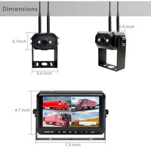 Sistema de cámara de observación trasera inalámbrica RV con pantalla táctil de 7 pulgadas con 4 cámaras inalámbricas - Product Image 6