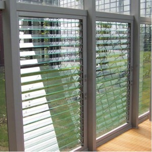 Modernes Design Außen fensterläden Aluminium legierung Rahmen Glas klingen Edelstahl Komponenten Verschluss Horizontal