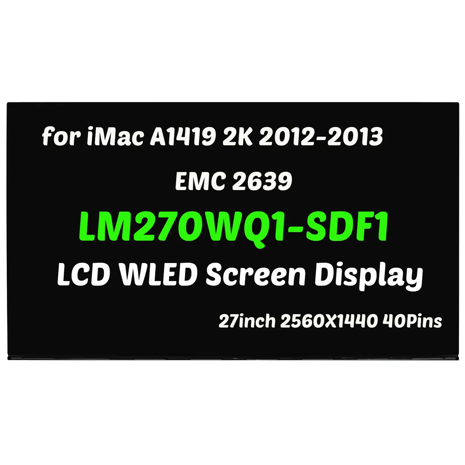 GBOLE layar kompatibel dengan iMac A1419 2K 2012-2013 EMC 2546 2638 2639 27 inci 2560X1440 pin 60Hz layar LCD Panel Tampilan