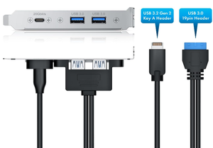 USB-C ve USB3.2 type-e anahtarına USB-PCIe braketli 20 pinli ve 19 pinli USB3.0 konektörleri - Product Image 2