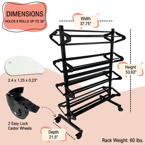 Lớn 36 \ "bền di động cán tổ chức 8-<span class=keywords><strong>Rack</strong></span> butcher món quà thủ công bọc nghệ thuật Studio bán lẻ giấy cuộn chủ Dispenser giá - Product Image 3