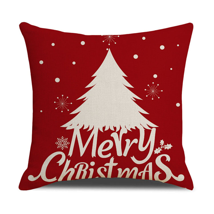New Style Home Decor Christmas Day Pillow Case Factory Direct Sale Linen Cushion Cover