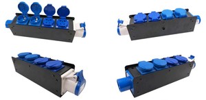IEC60309 16A 3P <strong>Input</strong> <strong>4</strong> Channels PowerCon True1 <strong>Outputs</strong> Portable Power Distribution Distro Splitter Box