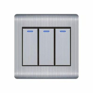 מודרני ביתי 250V 16A נירוסטה פנל אספקת חשמל 3 כנופיית 1Way על OFF מתג קיר
