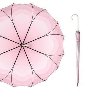 渐变一体式女式防雨伞长柄大号专用加固加厚防风手动经典
