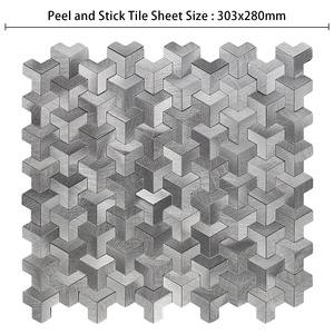 Phổ biến nhôm kim loại Boomerang cổ điển Peel và Stick 3D tường trang trí nội thất Gạch <span class=keywords><strong>Mosaic</strong></span> - Product Image 4