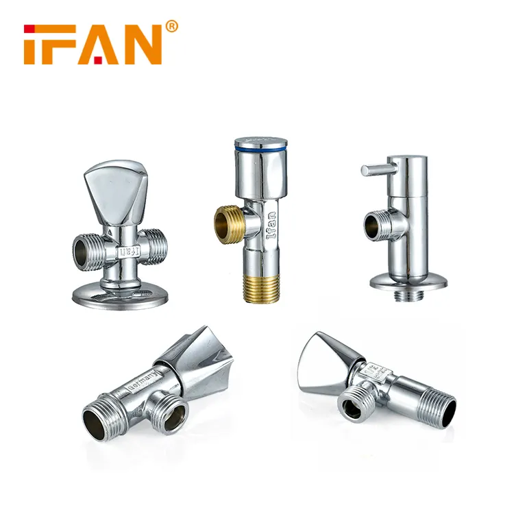 IFAN Brass Gas Ball Valve Safety CW617N High Pressure Design Toilet Water 90 Degree 1/2 3/8 Brass Angle Valve Price