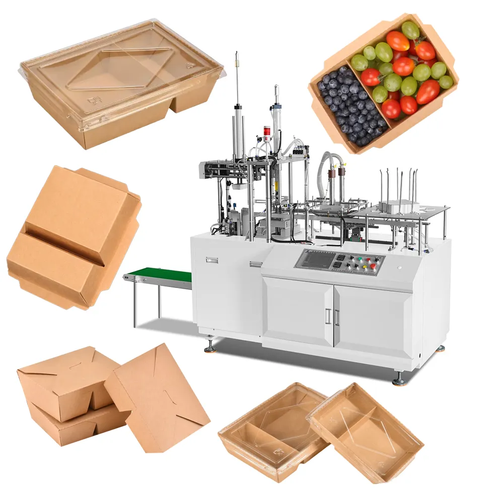 ماكينات تشكيل وصنع صناديق الوجبات الغذائية الورقية للتنقل، ماكينة تشكيل وصنع صناديق الكرتون للأطعمة السريعة