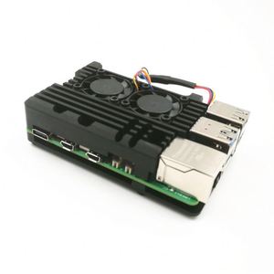 Raspberry Pi 4B Caja de metal Ventilador de refrigeración Caja de aleación de aluminio Raspberry Pi 3B Caja de metal Entrega rápida