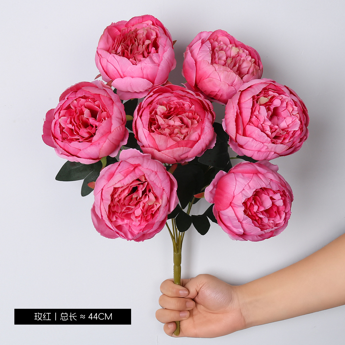 ช่อดอกโบตั๋น 7 หัว - สีแดงกุหลาบ
