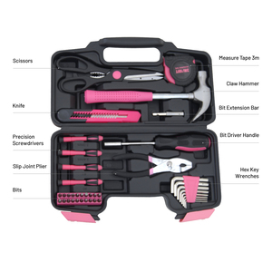 39 PCS Steel Bits Socket Pliers and Wrenches Scissors Sets Home Hardware <strong>Tool</strong> <strong>Kit</strong> with Plastic Box Customized OEM Support - Product Image 3