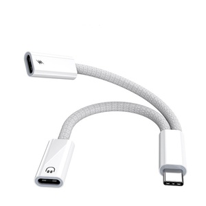 USB C Splitter to Dual Type USB C Headphone 3 <strong>5</strong> Jack <strong>Audio</strong> <strong>Adapter</strong> 2 in <strong>1</strong> Fast Charge Cable - Product Image 4
