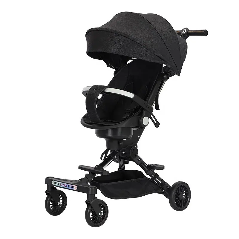 Cochecito de bebé plegable de 4 ruedas, carrito de bebé ligero, todoterreno, de lujo, OEM, personalizado, seguro y cómodo