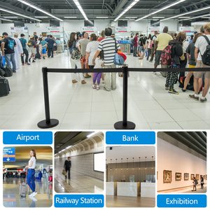 בקר קהל פלדה עמוד מעקה נשלף חגורת בידוד מחסום עבור קו תורים בנמל תעופה מעמד מעקה מפריד - Product Image 3