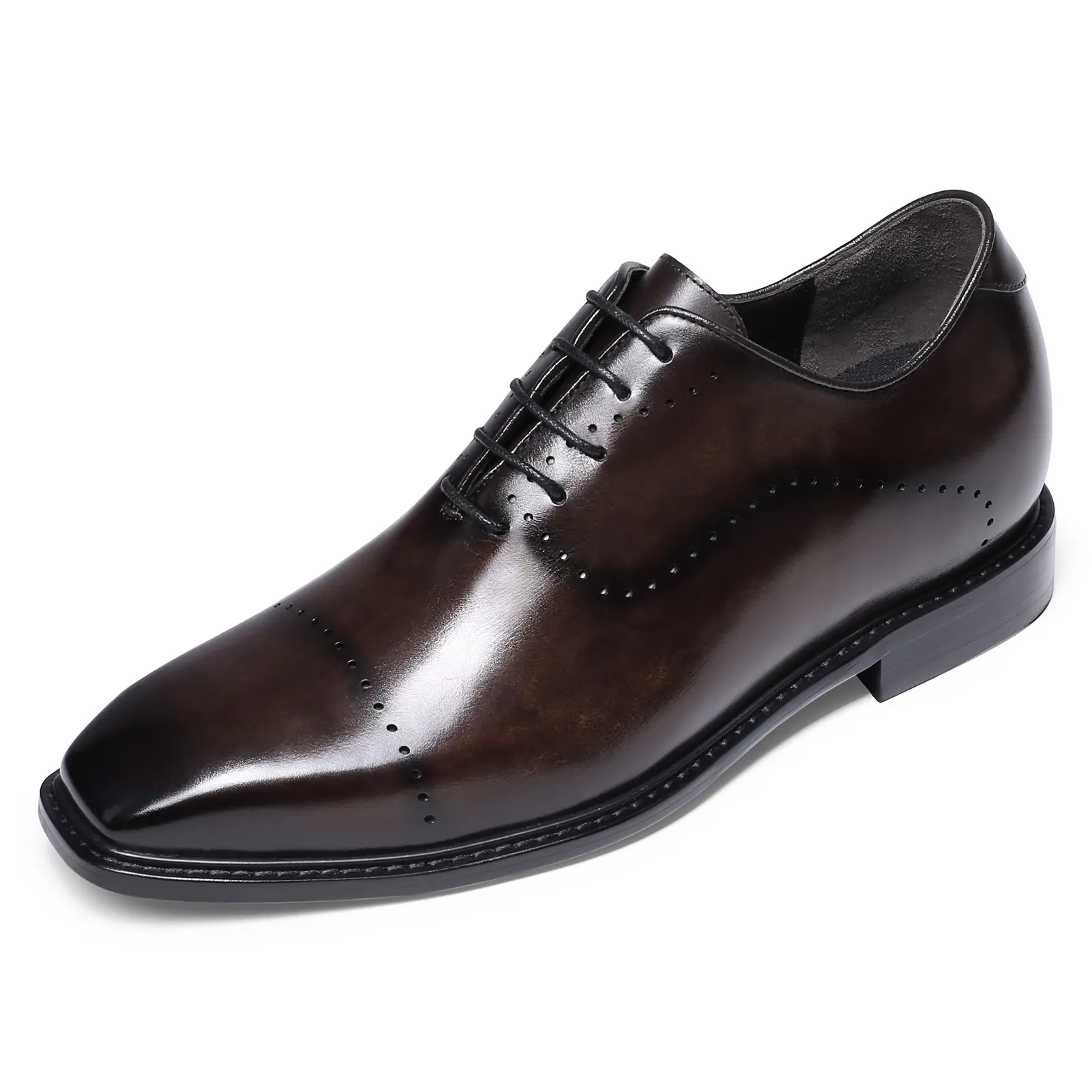 Scarpe formali lucidate a mano pura da uomo scarpe eleganti da uomo in vera pelle per aumentare le scarpe da lavoro rosso personalizzato 6cm