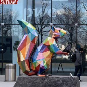 Açık dekorasyon için Modern sanat paslanmaz çelik sincap Sculpture-3D döküm hayvan heykeli - Product Image 1