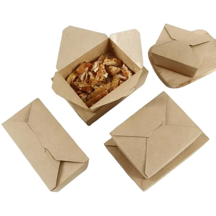 감자 튀김을위한 맞춤형 인쇄 프라이드 치킨 패스트 푸드 패키지 togo 포장 테이크 아웃 버거 포장 크래프트 종이 상자