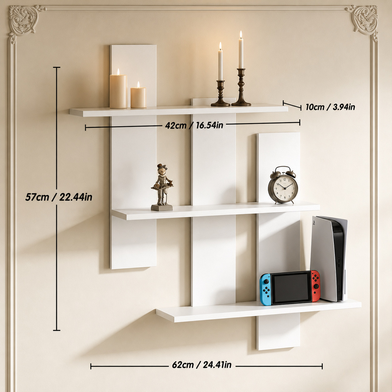 3-tier wall-mounted - Small
