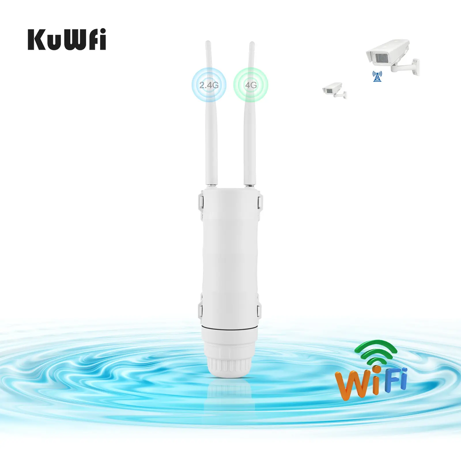 Kuwfi modem de desbloqueio, cartão sim wi-fi hotspot móvel 32 usuários lte roteador sem fio 24v poe power 4g roteador wifi