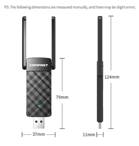 デスクトップPC用ワイヤレスUSBWiFiアダプターAC1300USBWiFiデュアルバンドネットワークアダプター (2 * 5Dbiアンテナ付き) Windows用WiFiドングル - Product Image 4