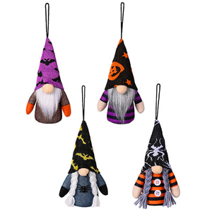 2024 New Halloween Decoration Pendant LED Luminous Small Light Dwarf <strong>Rudolf</strong> Faceless Doll Holiday New Atmosphere Tree Pendant - Product Image 1