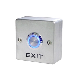 Door <strong>Exit</strong> Switch Release Zinc Alloy <strong>Push</strong> <strong>Button</strong> With Blue LED Light 12V Smart Lock <strong>System</strong> for Home Appliance - Product Image 1