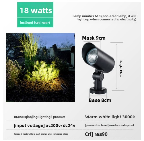 610 oblique cap-base 18w-low voltage 24v warm white light