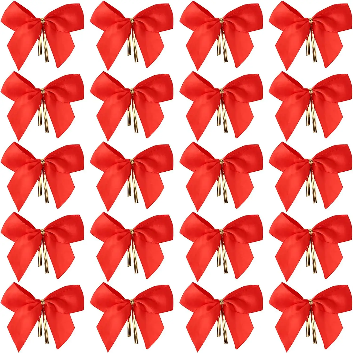 Unai DIY Navidad Artesanía Mini Red Ribbon Bells Bows