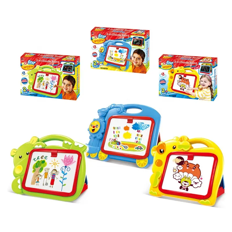 Treno Cute Hippo Mucche 2 In 1 Magnetico A doppia Faccia Tavolo Da Disegno Giocattoli Educativi Per Bambini di gioco