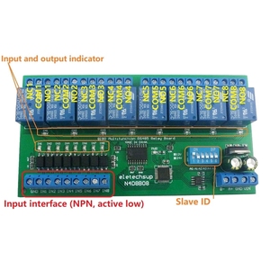 Módulo de relé Modbus RTU, Caja de carril UART RS485, tablero de interruptor de Control, CC de 12V, 24V, 8 entradas y 8 salidas DIN35 C45 - Product Image 2