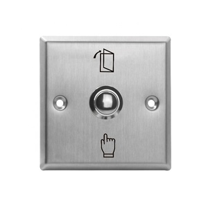 Sistema di controllo accessi interruttore a pulsante per porta dell'ufficio del cancello dell'iarda della casa con pulsante di uscita in metallo con porta aperta a luce LED - Product Image 1