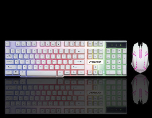 FV-Q305S <strong>Colorful</strong> Luminous Backlit <strong>Computer</strong> Wired Gaming <strong>Keyboard</strong> <strong>and</strong> <strong>Mouse</strong> Set Suspension Mechanical Touch Game <strong>Keyboard</strong> Feel - Product Image 1