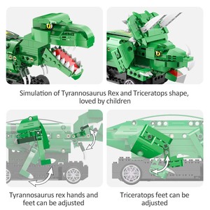 CaDa C59002W dinosaurio mundo Triceratops modelo programación bloques de construcción juguete DIY montaje educativo ladrillo conjunto Juguetes