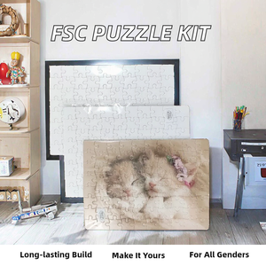 Phim hoạt hình giấy ghép hình câu đố cho 2-4 năm tùy chỉnh A1-A5 có thể in trống thăng hoa đồ chơi cho FSC - Product Image 2