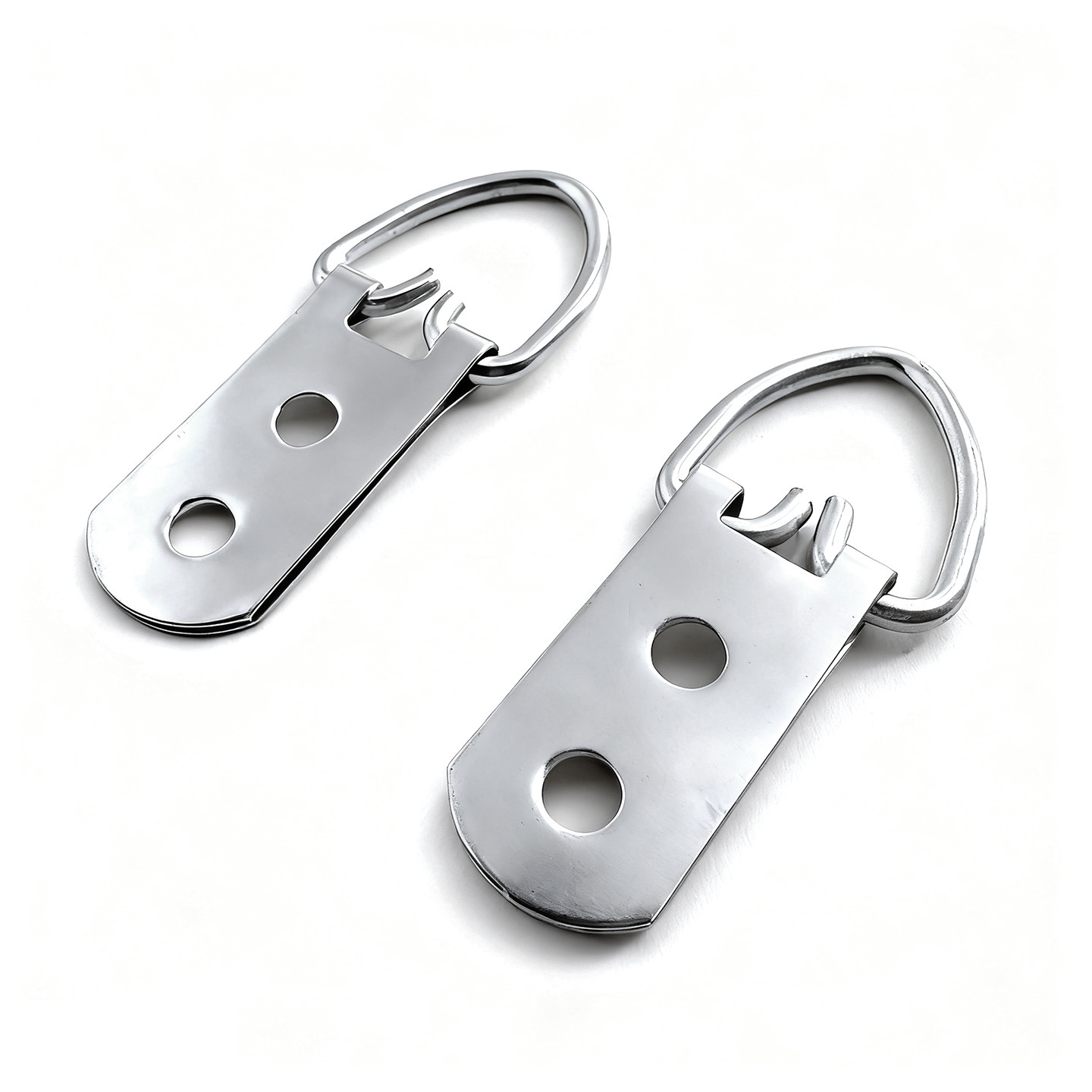 Silver thick double hole ring