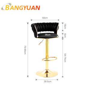 Moderner Luxus Design Barhocker für Hotels, Höhenverstellbarer Salonstuhl aus Flanell - Product Image 4
