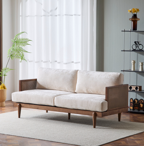 Noyer + Tissu + 3 places