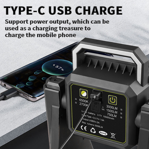 Batería integrada de 10000mah, lámpara de trabajo de carga tipo c, de resistencia ultralarga, salida de entrada, luz de trabajo COB