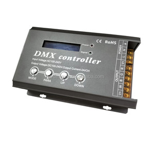 DMX300D AC 110V 220V DMX512 controlador decodificador LED con LCD de alta tensión 4 Channel RGBW Strip iluminación Controller