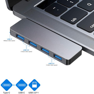 Çift USB C yerleştirme istasyonu 4 port USB3.0 Thunderbolt 3 tip C MacBook için Hub Pro hava - Product Image 2