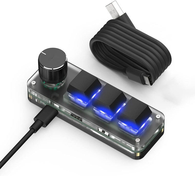 Noir 3+1 bouton filaire RVB