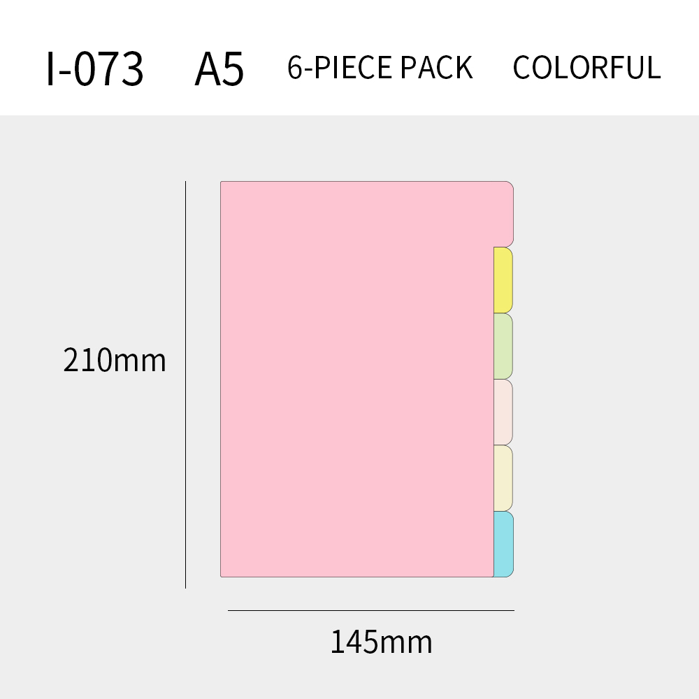 A5 Paper Index Colorful, 1-6